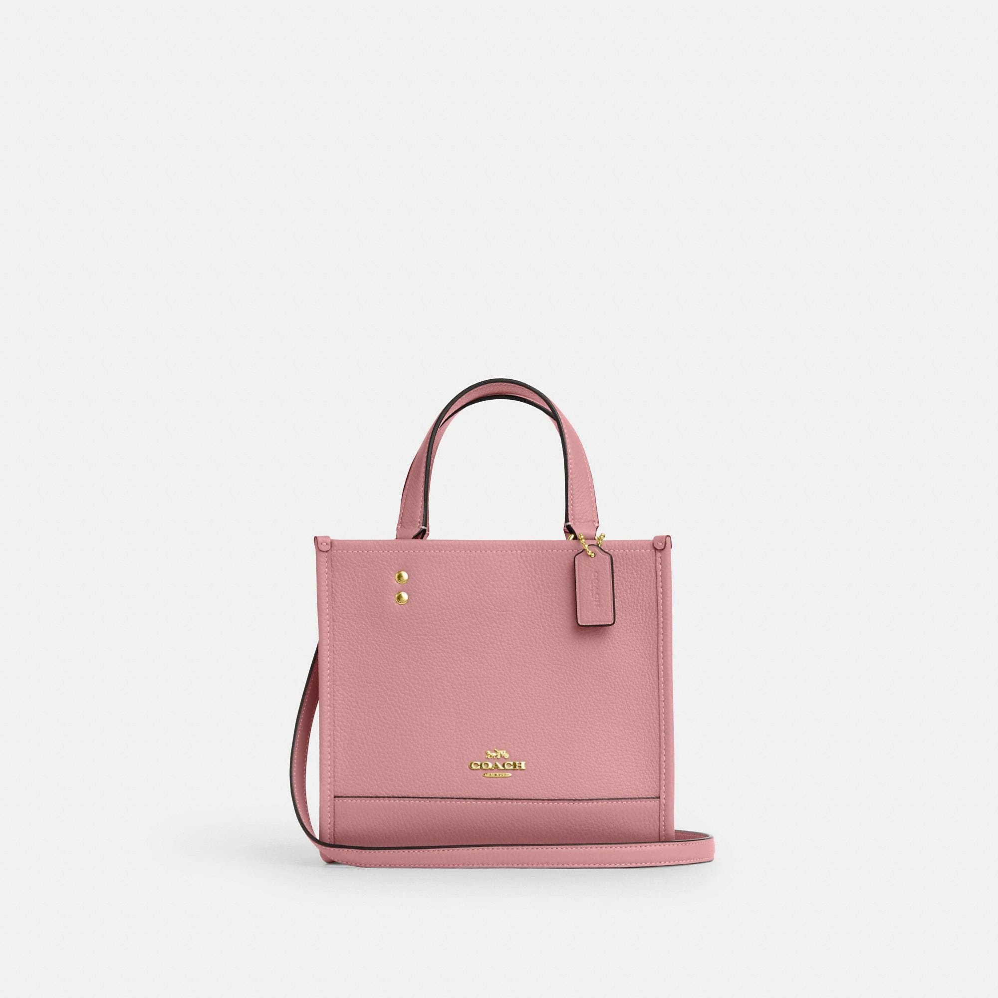 Pink Pebble Leather Tote Bag by Coach Outlet | Image