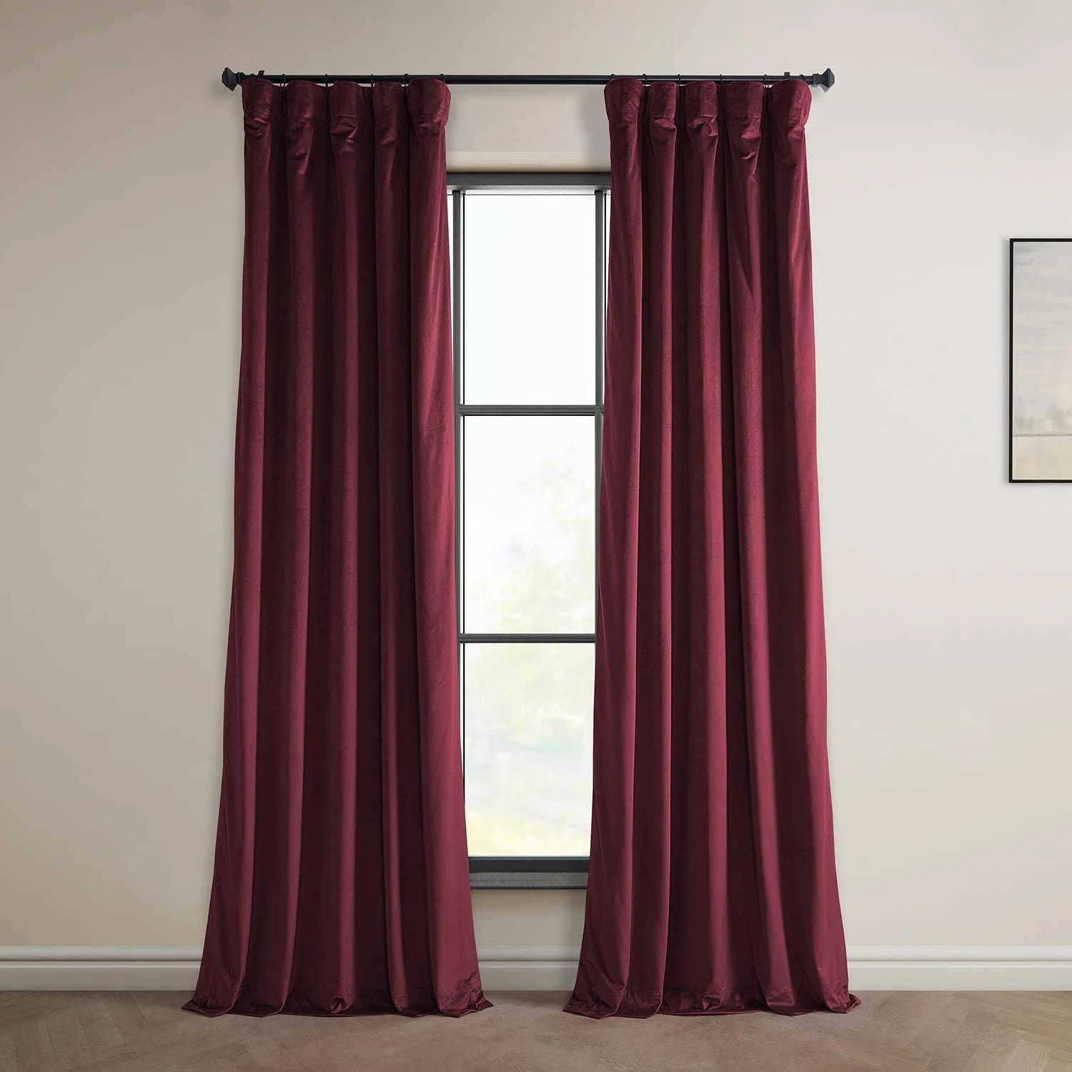 Luxurious Red Velvet Curtain Panel | Image