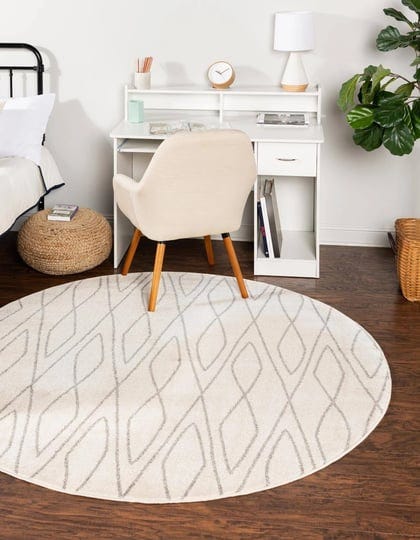 unique-loom-geometric-fez-area-rug-8-x-8-round-ivory-1