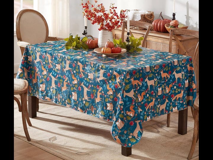 newbridge-woodland-critters-vinyl-tablecloth-with-flannel-backing-squirrels-deer-and-owl-whimsical-f-1