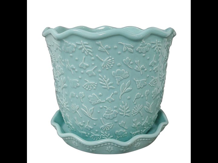 the-pioneer-woman-embossed-daisy-teal-planter-8-in-stoneware-blue-1