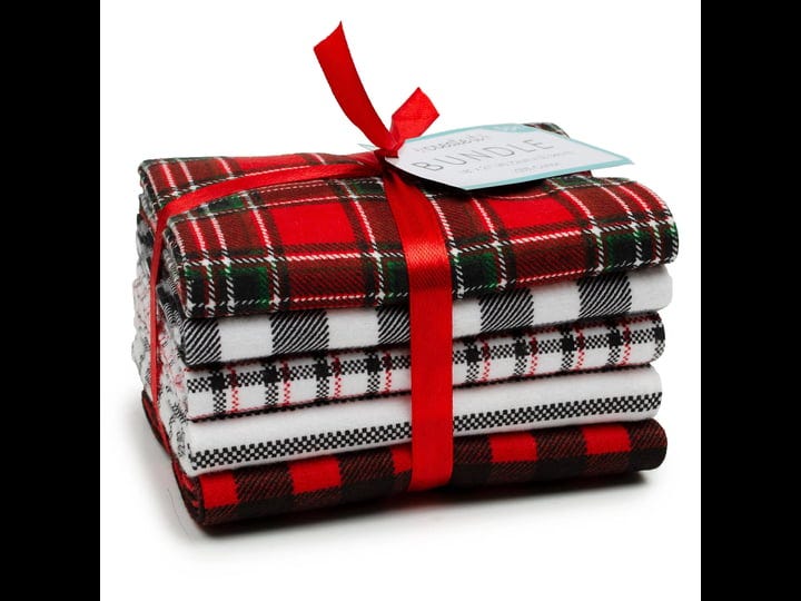 create-it-18x21-cotton-flannel-plaid-precut-sewing-craft-fabric-bundle-red-5-piece-1