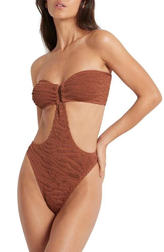 Terracotta Tiger One-Piece Swimsuit for Summer Fashion | Image