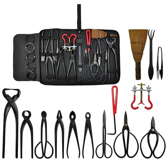 14-piece-bonsai-tools-kit-with-case-carbon-steel-scissor-cutter-shear-1