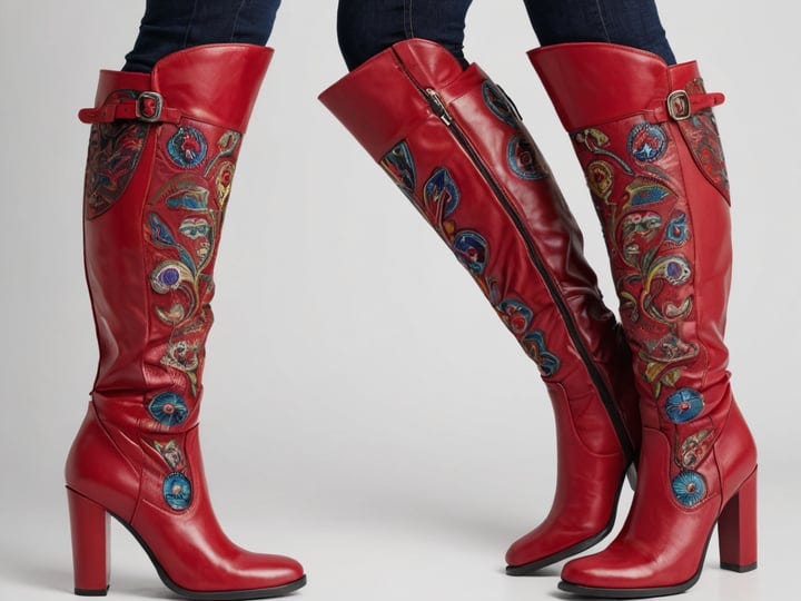 Womens-Knee-High-Boots-Red-3