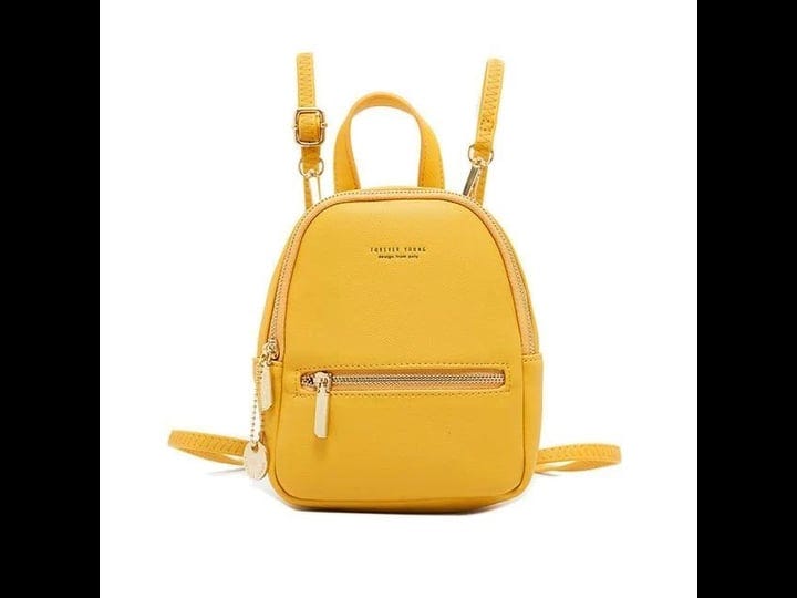 mini-soft-touch-faux-leather-backpack-yellow-1