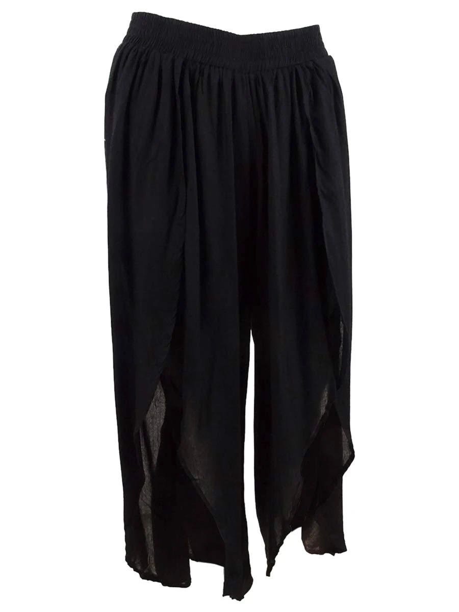 Breezy, Elastic Side-Slit Cover Up Pants for Beach Days | Image