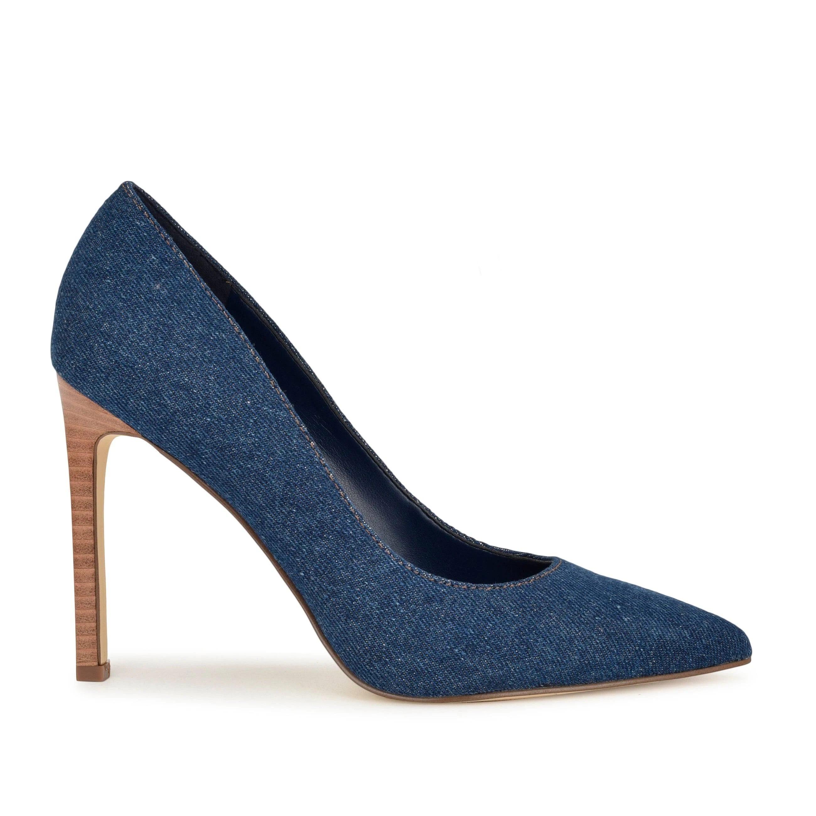 Stylish Dark Denim Pointy Toe Stiletto Pump for Women | Image