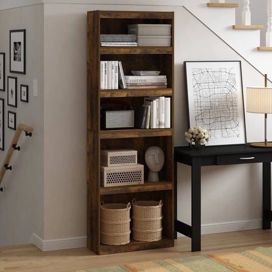 furinno-jaya-enhanced-home-5-tier-shelf-bookcase-amber-pine-1