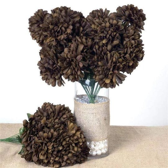 balsacircle-56-large-chrysanthemum-mums-balls-silk-wedding-flowers-chocolate-brown-size-19