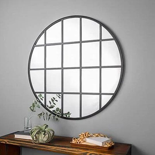 round-windowpane-wall-mirror-40-in-black-large-metal-glass-kirklands-home-1