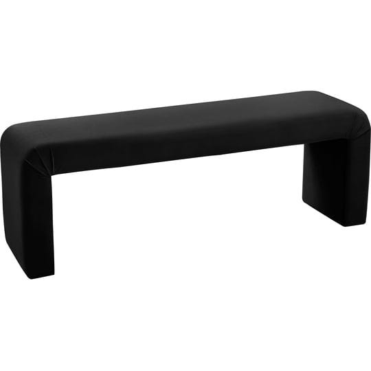 meridian-furniture-minimalist-black-velvet-bench-1