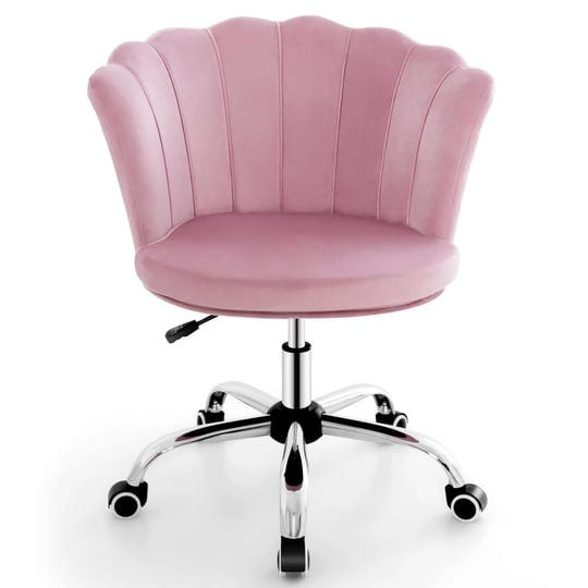 giantex-velvet-office-desk-chair-pink-1