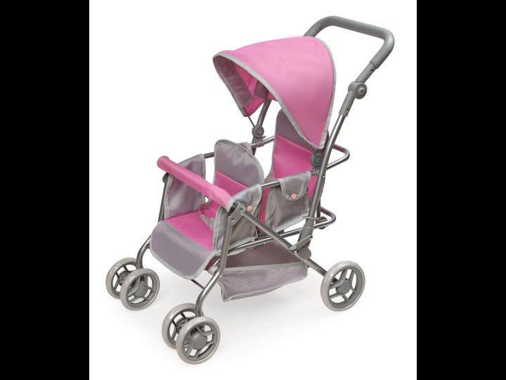 badger-basket-cruise-folding-inline-double-doll-stroller-gray-pink-1