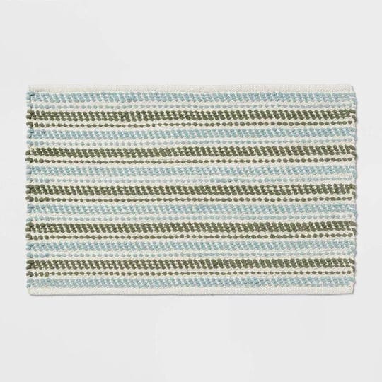 20x32-chenille-striped-bath-rug-dark-green-threshold-1