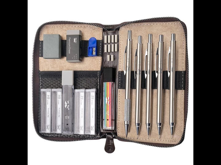 mr-pen-metal-mechanical-pencil-set-in-leather-case-5-sizes-0-3-0-5-0-7-0-9-2mm-mechanical-pencils-sk-1