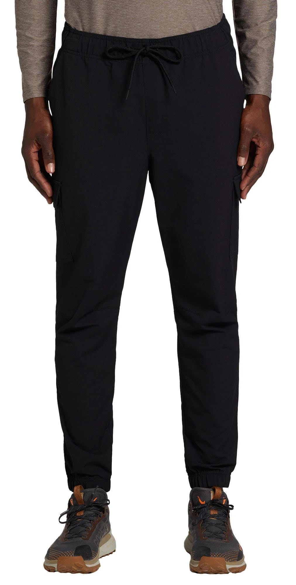 Comfortable Black Cargo Jogger Pants with Flex Stretch and UPF 50+ Protection | Image