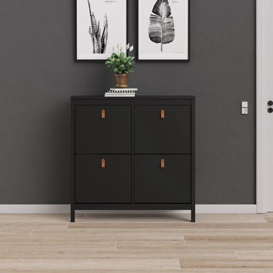 tvilum-black-matte-madrid-4-drawer-shoe-cabinet-1