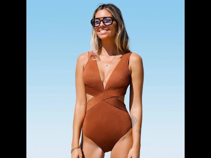 cupshe-womens-metallic-plunge-cutout-one-piece-swimsuit-orange-1