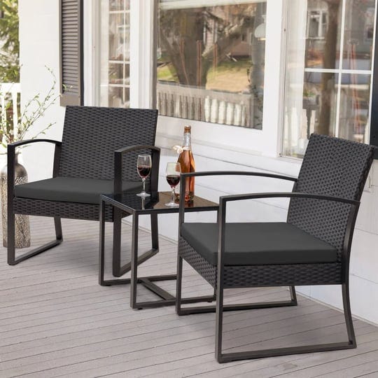 devoko-3-pieces-outdoor-plastic-bistro-set-patio-conversation-set-with-cushion-and-table-black-1