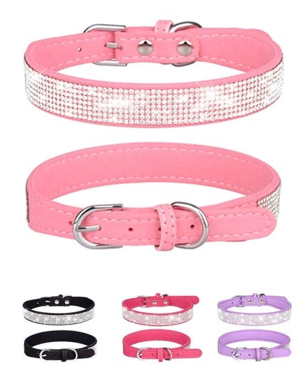 aecllcea-dog-collar-for-small-dogs-adjustable-leather-suede-bling-dog-collarspink-dog-collar-cat-col-1