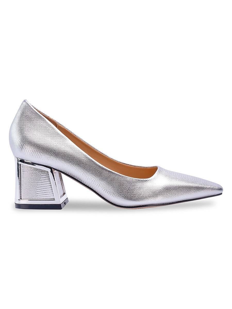 Sleek Silver Heel Pumps for Women | Image