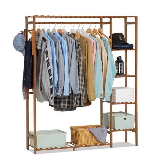 monibloom-bamboo-6-tiers-modern-coat-rack-with-a-hanging-rob-brown-storage-for-bedroom-living-room-s-1