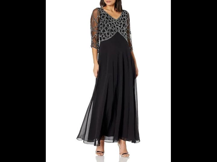 j-kara-womens-petite-3-4-sleeve-geo-beaded-gown-1