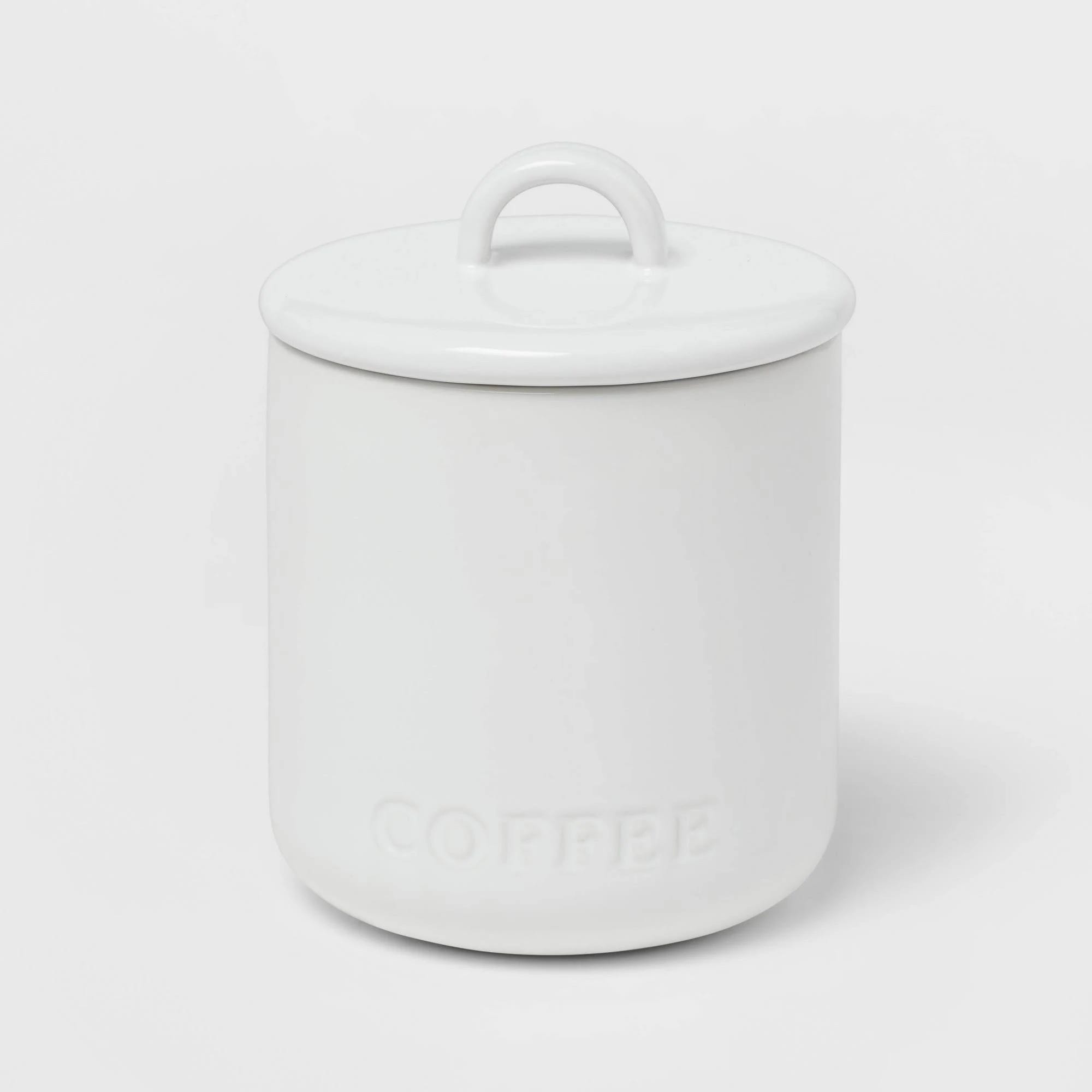 Threshold Thick Stoneware Hand-Lettered Coffee Canister | Image