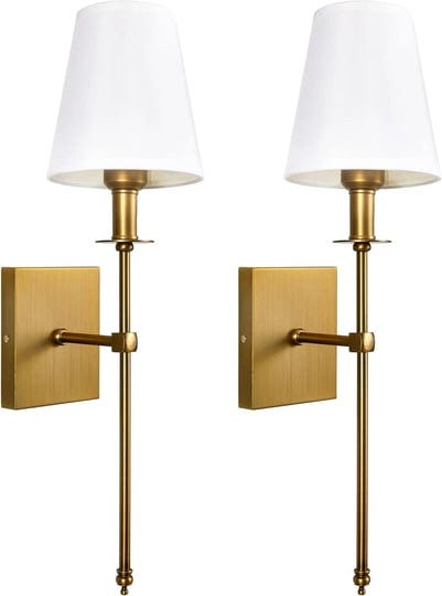 passica-decor-modern-antique-brass-wall-sconce-set-of-two-with-vertical-rod-and-white-fabric-flared--1