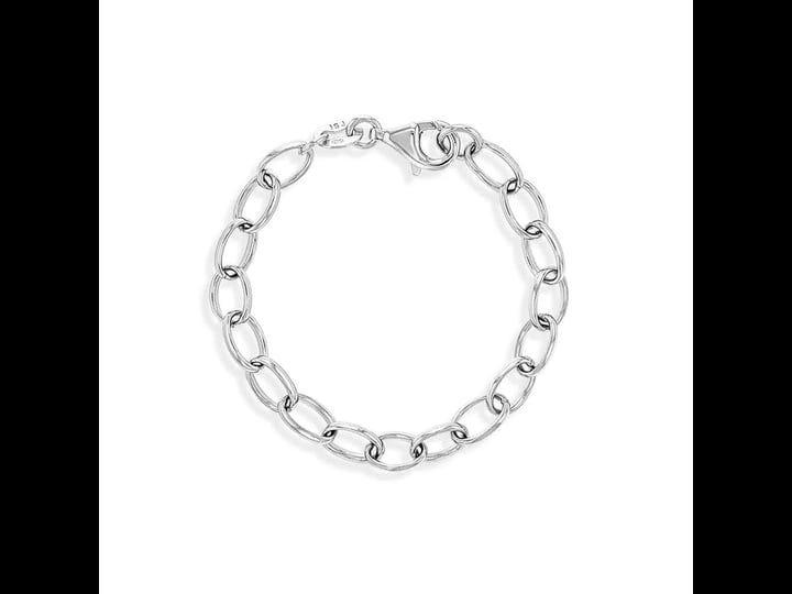 925-sterling-silver-5-inch-classic-oval-link-chain-charm-bracelet-for-little-girls-adult-unisex-1