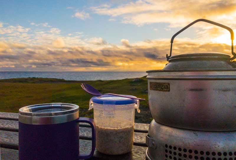sunrise breakfast at Butt of Lewis