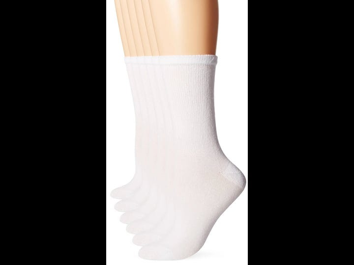 hanes-womens-ultimate-crew-socks-6-pack-white-1