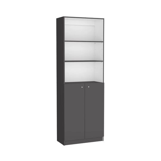 depot-e-shop-vinton-2-door-bookcase-with-upper-shelves-matt-gray-white-b097p167428-1