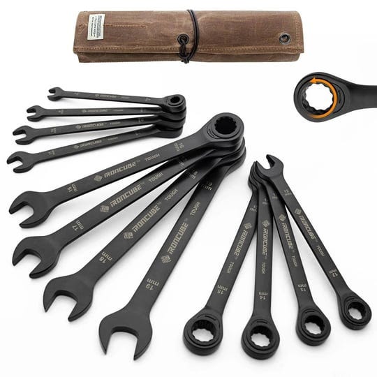 ironcube-ratcheting-wrench-set-12-piece-tough-black-metric-8-19mm-with-wax-canvas-storage-bag-for-ra-1