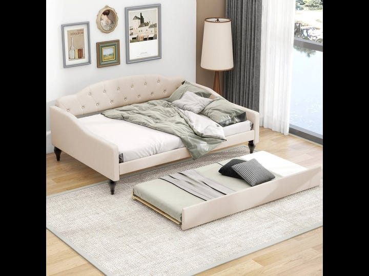 full-size-upholstered-tufted-daybed-with-twin-size-trundle-beige-for-bedroom-1