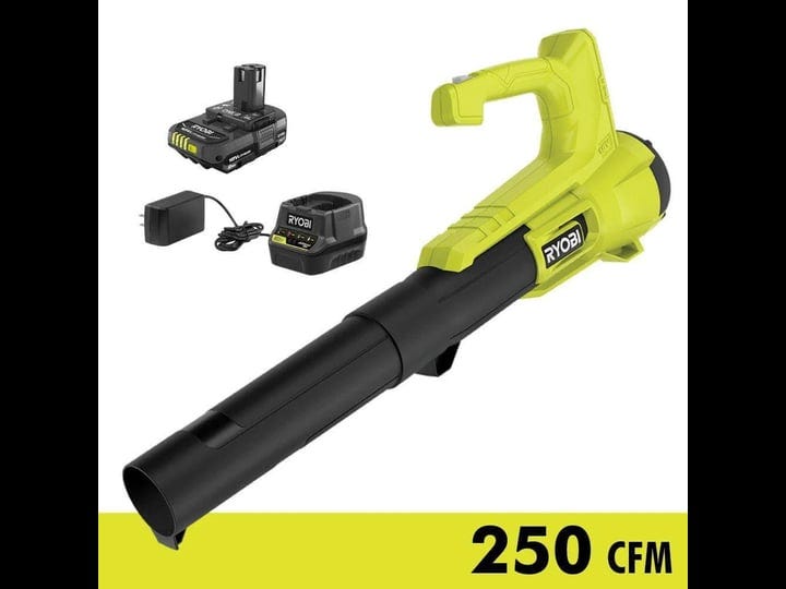ryobi-one-18v-90-mph-250-cfm-cordless-battery-leaf-blower-sweeper-with-2-0-ah-battery-and-charger-1