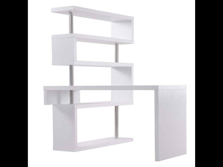 homcom-94-5-in-l-shape-white-writing-computer-desk-with-4-level-shelves-1