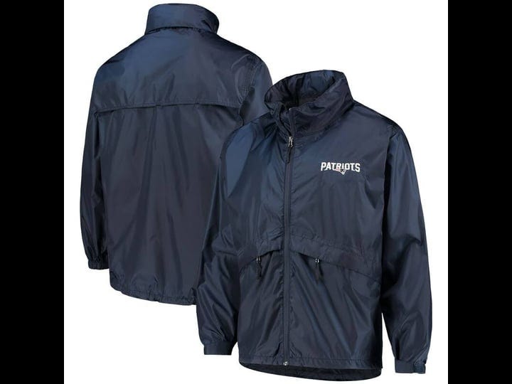 mens-navy-new-england-patriots-sportsman-waterproof-packable-full-zip-jacket-size-large-1