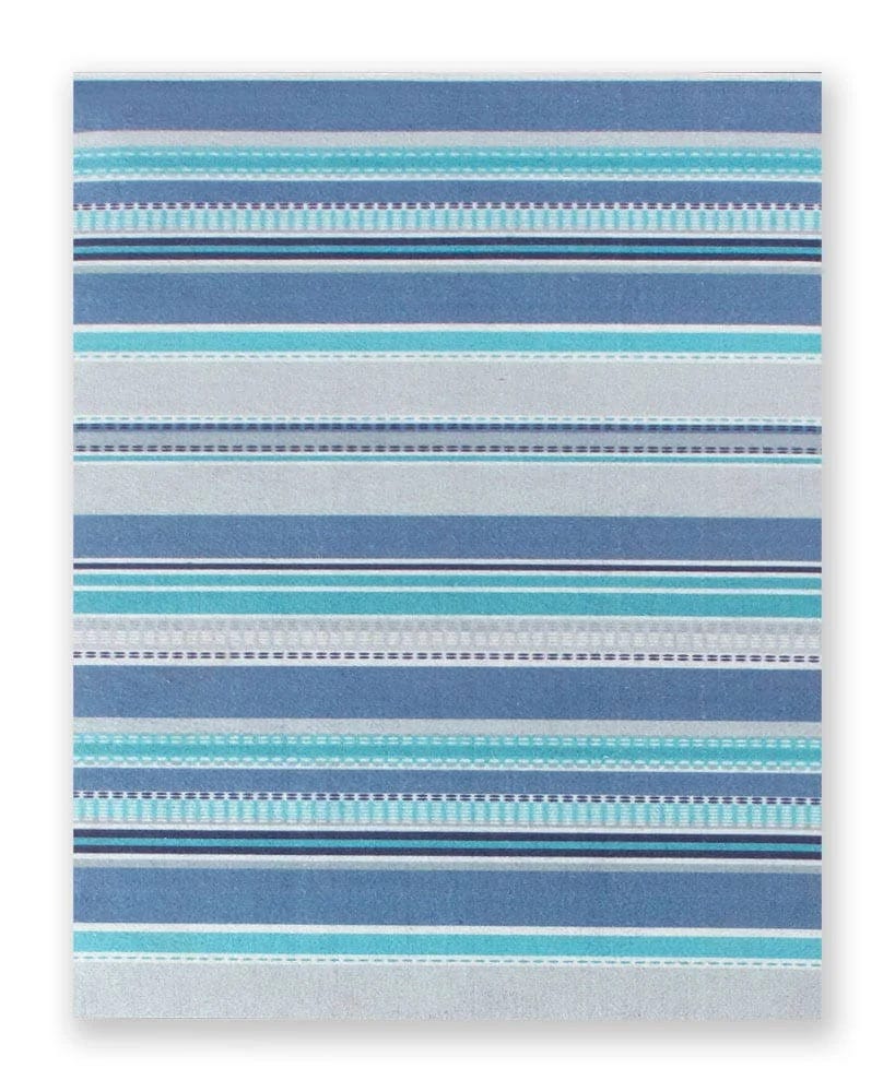 Stylish Blue Stripe Outdoor Rug | Image