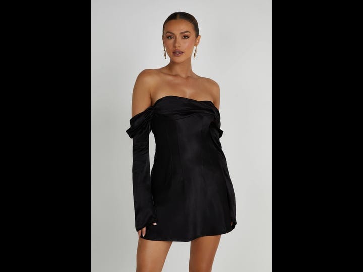 wnt-giselle-off-shoulder-satin-mini-dress-black-m-afterpay-meshki-18th-birthday-outfitsgiselle-off-s-1