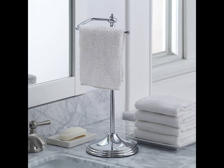 sunnypoint-heavy-weight-classic-decorative-metal-fingertip-towel-holder-stand-chrome-1