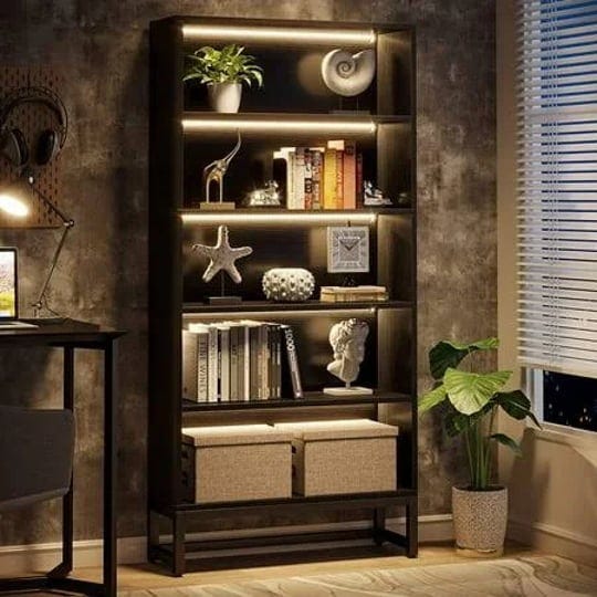 tribesigns-5-shelf-bookcase-with-led-lights-freestanding-display-organizer-shelving-unit-for-home-of-1