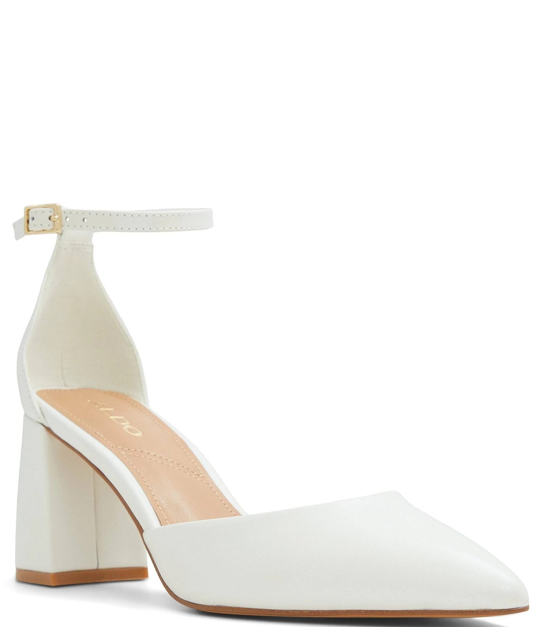 Stylish White Strap-Up Pumps for an Elevated Look | Image