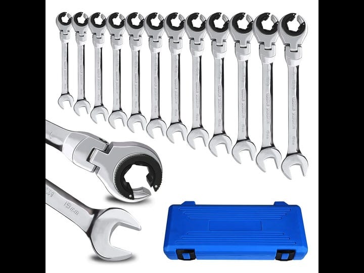 loschen-metric-open-flex-head-ratcheting-wrench-combination-12-pcs-set-8-19mm-metric-spanner-with-73