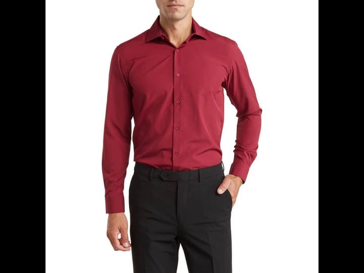 tom-baine-mens-performance-stretch-solid-button-down-shirt-burgundy-size-medium-1