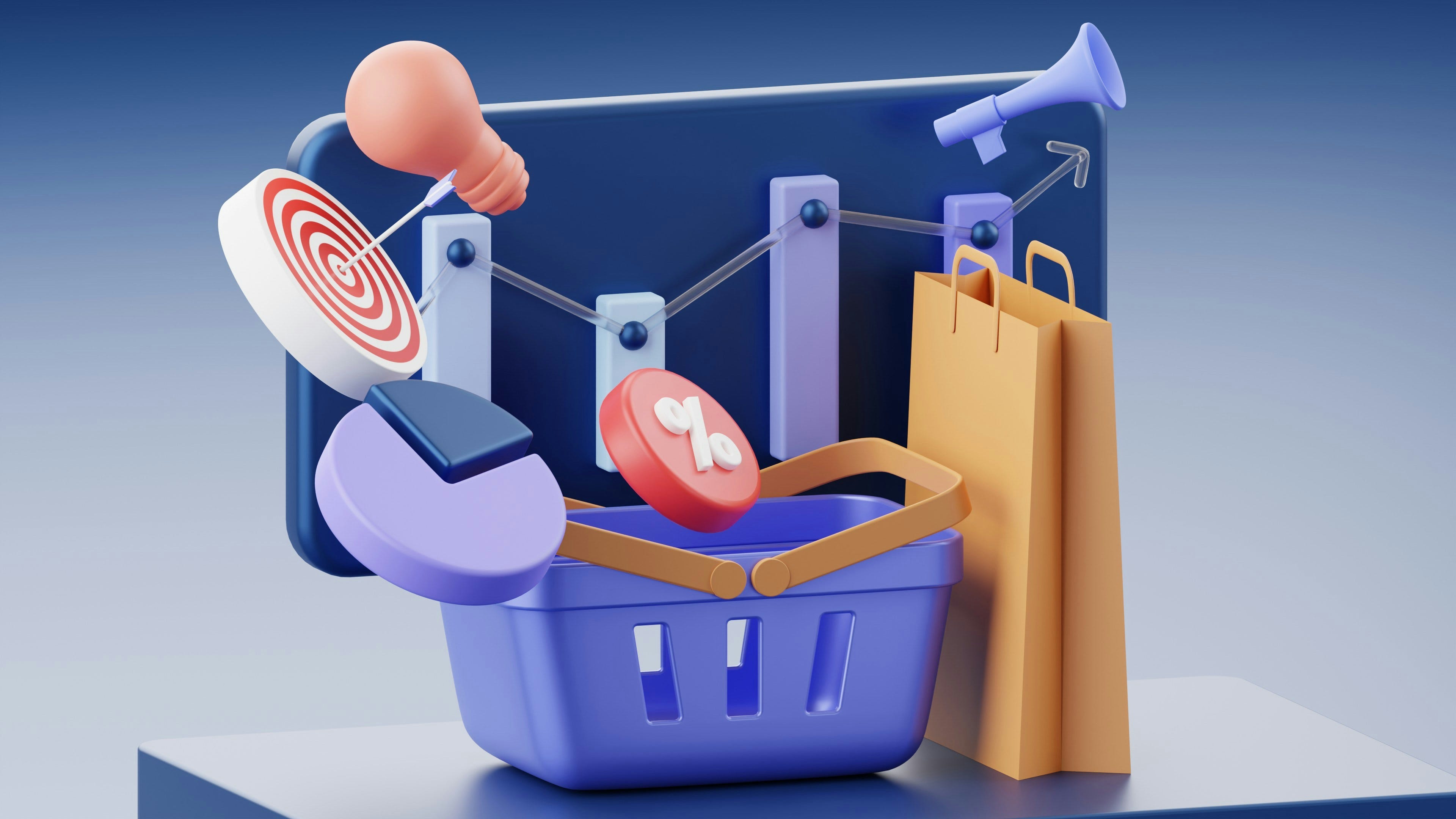 a basket with a target, a target, a target in it, and a