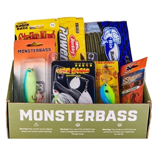 monsterbass-gold-series-box-filled-with-premier-bass-fishing-lures-tackle-5-baits-with-bonus-items-e-1