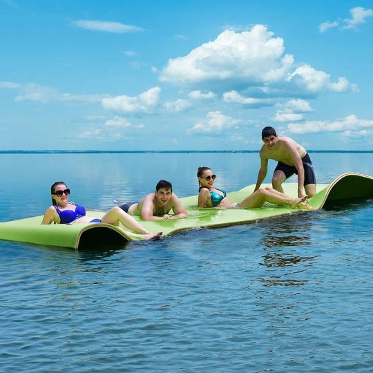 costway-3-layer-floating-water-pad-12-x-6-floating-oasis-foam-mat-green-1