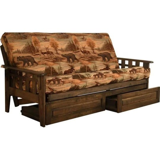 templeton-tucson-rustic-walnut-futon-frame-with-canadian-mattress-storage-drawers-full-size-1